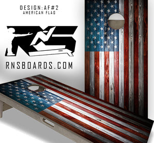 American Flag Theme Pro Cornhole Boards